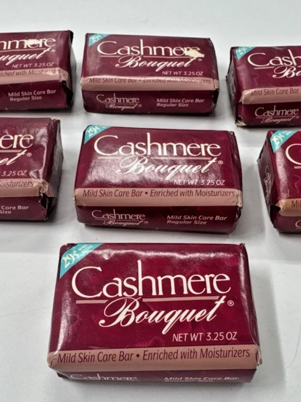 Vintage Cashmere Bouquet Bar Soap Lot of 7 with Moisturizers Mild Skin Care NOS